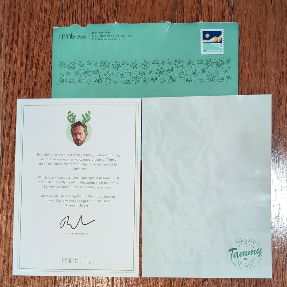 Mint Mobile Ryan Reynolds 2025 Christmas Card